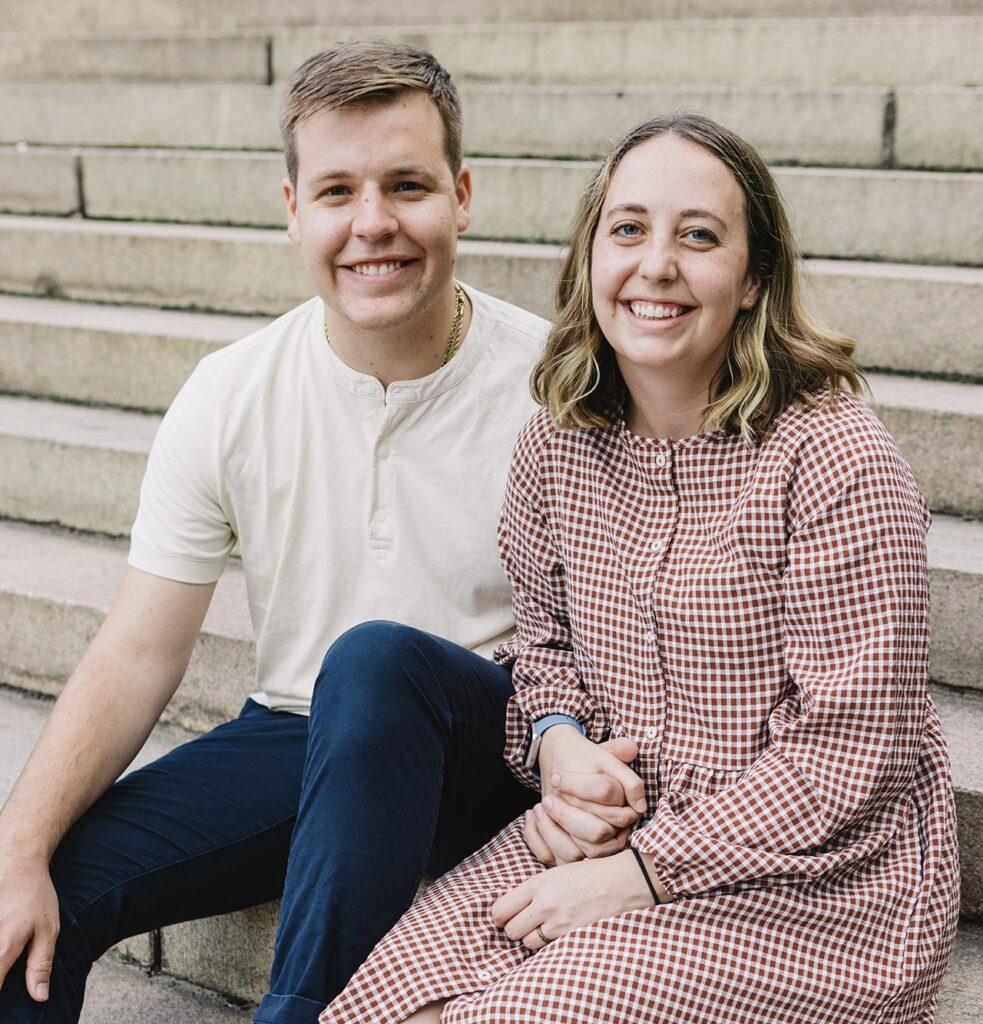 Parker Stohlton with his wife.